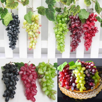High Bunch Lifelike Artificial Grapes Plastic Fake Fruit Food Home Decoration   322198164518